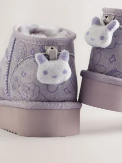 Pantoffels|Next - Slipper Ankle Boots Lila met figuurtjes