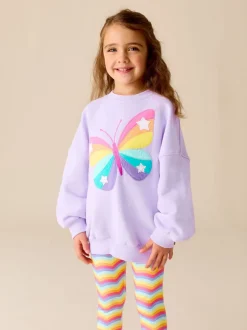 Sweaters En Hoody´S|Sets En Outfits*Little Bird by Jools Oliver - 2 Piece Jumper and Leggings Set Lila met vlinders