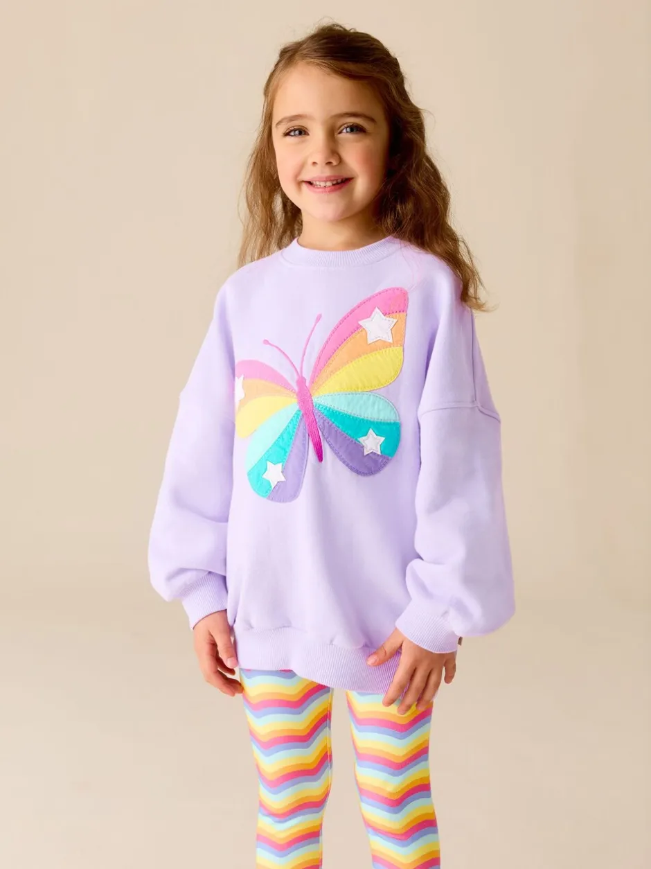 Sweaters En Hoody´S|Sets En Outfits*Little Bird by Jools Oliver - 2 Piece Jumper and Leggings Set Lila met vlinders