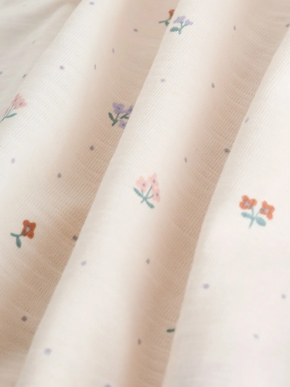 Rompertjes En Tuinbroeken|Babypakjes En Babypyjama's|Next - 3 Rompertjes Lilac and Ecru Floral Frill Shoulder