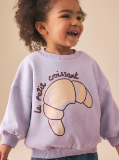 Truien En Breisels|Sweaters En Hoody´S*Next Lilac Purple Crossiant - Sweatshirt met ronde hals (3 mnd-7 jr)