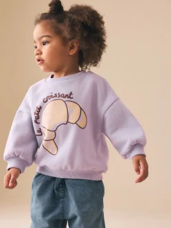 Truien En Breisels|Sweaters En Hoody´S*Next Lilac Purple Crossiant - Sweatshirt met ronde hals (3 mnd-7 jr)