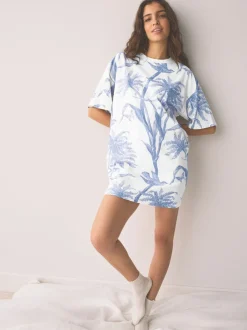 Alle Nacht- En Loungekleding|Next - Nachtpon Lilac Purple Palm