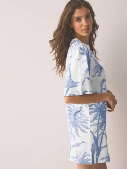 Alle Nacht- En Loungekleding|Next - Nachtpon Lilac Purple Palm