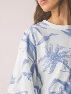 Alle Nacht- En Loungekleding|Next - Nachtpon Lilac Purple Palm