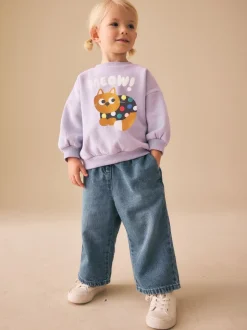 Sweaters En Hoody´S|Next Lilac Purple Spot Cat - Sweatshirt met ronde hals (3 mnd-7 jr)