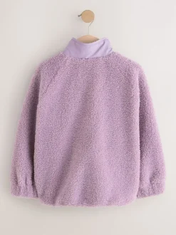 Sweaters En Hoody´S|Jassen En Jacks|Next - Button Up Fleece Jacket (3-16yrs) Lila-paars