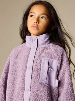 Sweaters En Hoody´S|Jassen En Jacks|Next - Button Up Fleece Jacket (3-16yrs) Lila-paars
