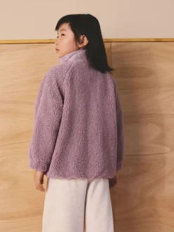 Sweaters En Hoody´S|Jassen En Jacks|Next - Button Up Fleece Jacket (3-16yrs) Lila-paars