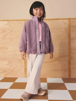 Sweaters En Hoody´S|Jassen En Jacks|Next - Button Up Fleece Jacket (3-16yrs) Lila-paars