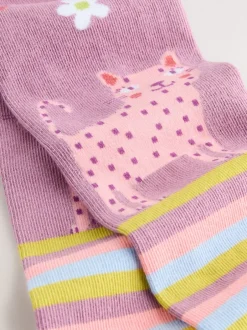 Sokken En Panty's|Next Lila-paars - Cotton Rich Stripe Character Tights