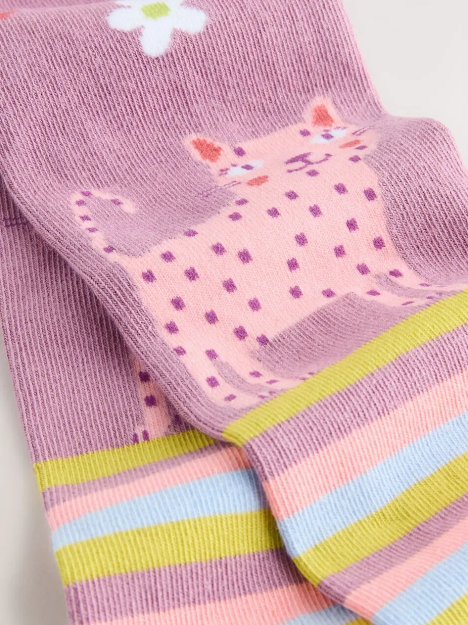 Sokken En Panty's|Next Lila-paars - Cotton Rich Stripe Character Tights