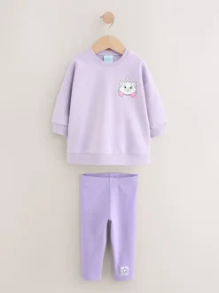 Sets En Combisets|Truien En Breisels|Next Lila-paars - Disney Aristocats sweatshirt en legging set (3mnd-7jr)