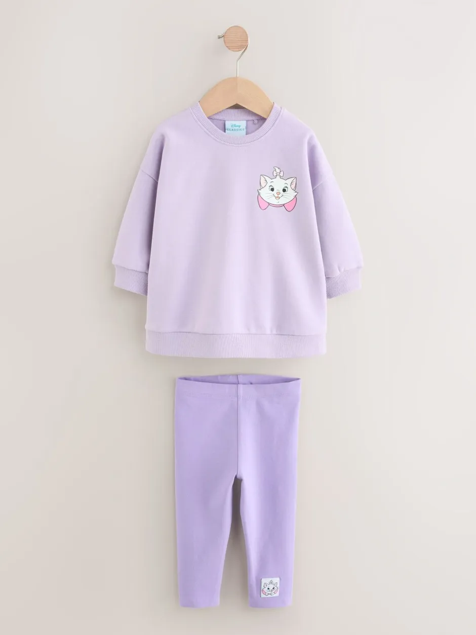 Sets En Combisets|Truien En Breisels|Next Lila-paars - Disney Aristocats sweatshirt en legging set (3mnd-7jr)
