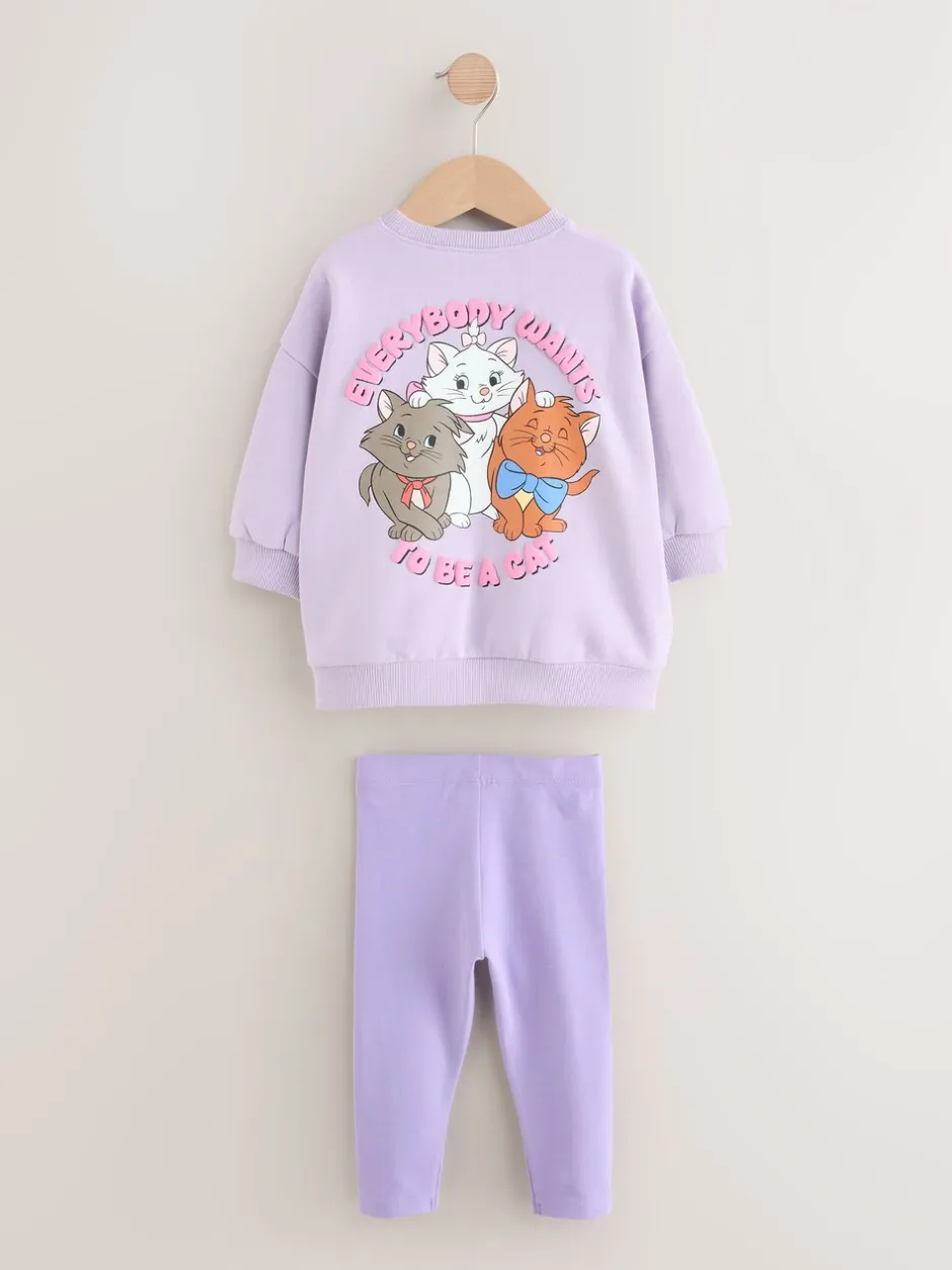 Sets En Combisets|Truien En Breisels|Next Lila-paars - Disney Aristocats sweatshirt en legging set (3mnd-7jr)