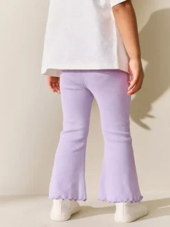 Broeken En Leggings|Next Lila-paars - Geribbelde flare legging (3 mnd-7 jr)