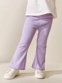 Broeken En Leggings|Next Lila-paars - Geribbelde flare legging (3 mnd-7 jr)