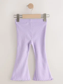 Broeken En Leggings|Next Lila-paars - Geribbelde flare legging (3 mnd-7 jr)