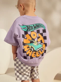 Tops|Sets En Combisets*Next Lila-paars - Hot Wheels Check Short T-Shirt Set (9mths-8yrs)