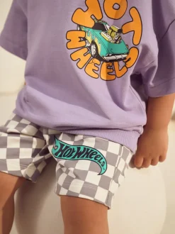 Tops|Sets En Combisets*Next Lila-paars - Hot Wheels Check Short T-Shirt Set (9mths-8yrs)
