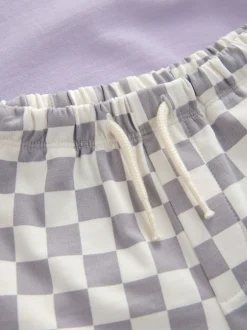 Tops|Sets En Combisets*Next Lila-paars - Hot Wheels Check Short T-Shirt Set (9mths-8yrs)