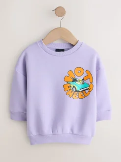 Truien En Breisels|Sweaters En Hoody´S*Next Lila-paars - Hot Wheels Crew Neck Sweatshirt (9mths-8yrs)