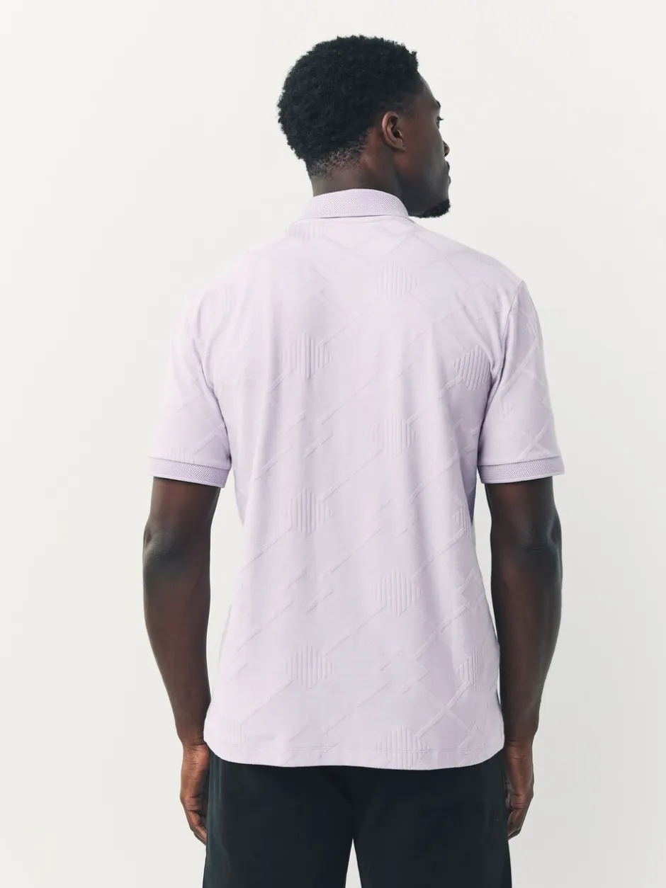 Poloshirts|Next Lila-paars - Net jacquard poloshirt