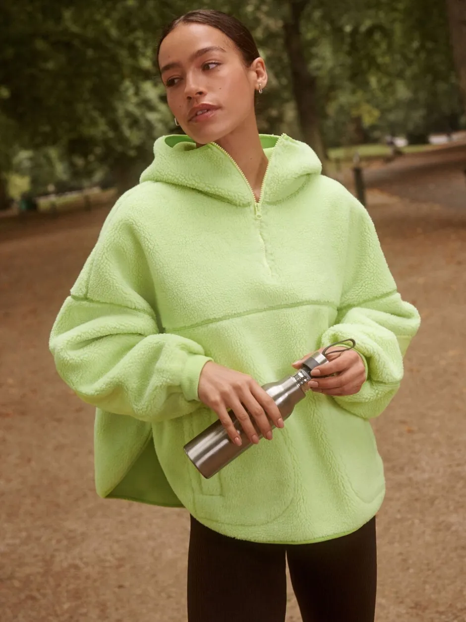 Hoody's En Sweatshirts*Next - Active jack met capuchon van borg Limoengroen