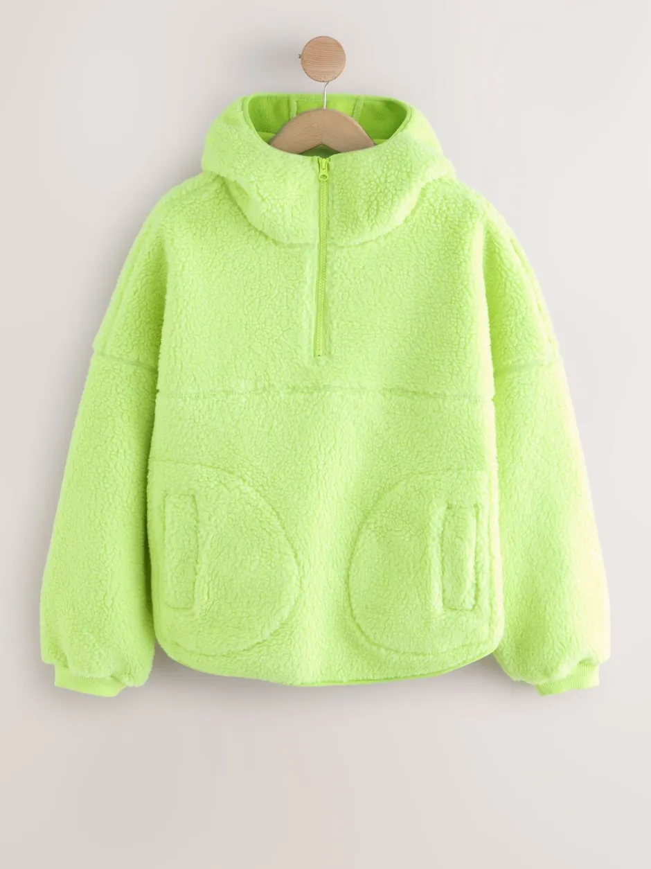 Hoody's En Sweatshirts*Next - Active jack met capuchon van borg Limoengroen