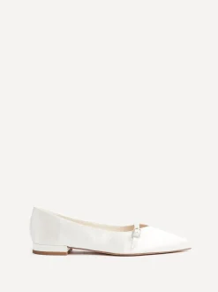Lage Schoenen|Linzi Bridal Engaged Pointed Toe Ballet Flats With Buckle Detail