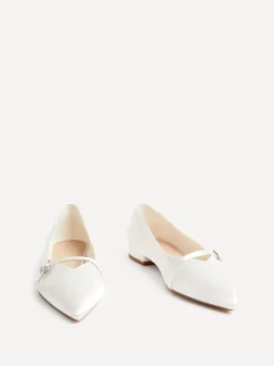 Lage Schoenen|Linzi Bridal Engaged Pointed Toe Ballet Flats With Buckle Detail