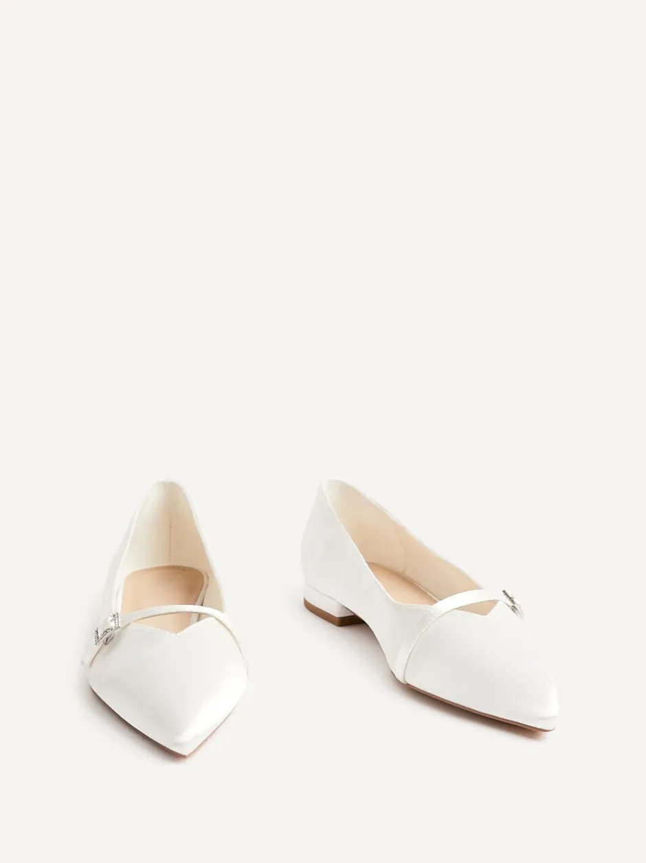 Lage Schoenen|Linzi Bridal Engaged Pointed Toe Ballet Flats With Buckle Detail