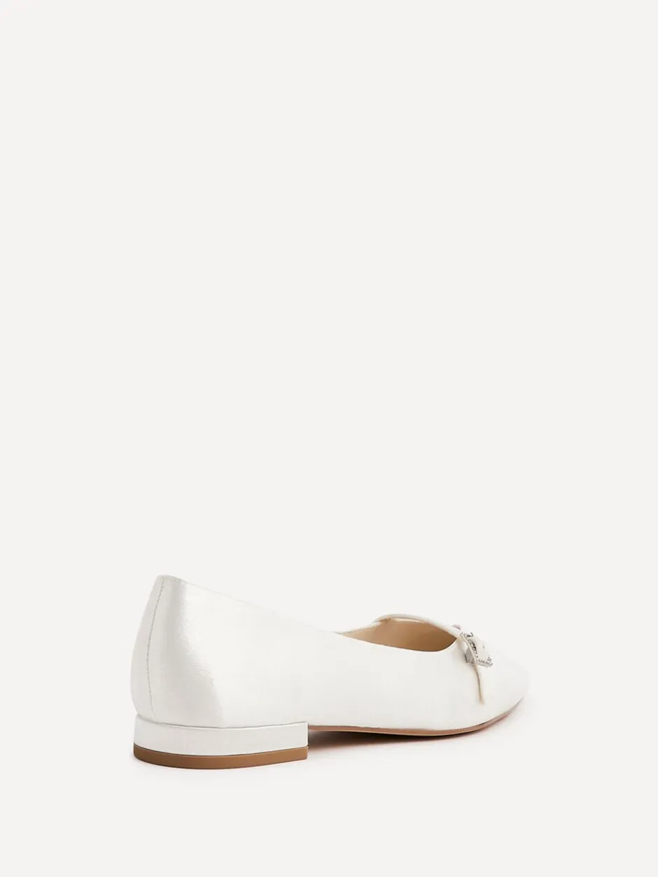 Lage Schoenen|Linzi Bridal Engaged Pointed Toe Ballet Flats With Buckle Detail