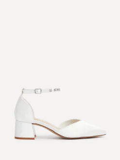 Schoenen Met Hakken*Linzi Bridal Jordanna pumps met lage blokhak en versierd enkelbandje