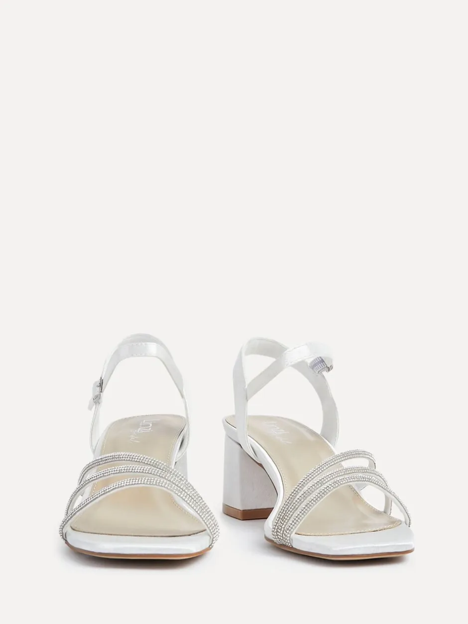 Schoenen Met Hakken*Linzi Bridal Wide Fit Mariah Open Back Heels With Diamante Triple Front