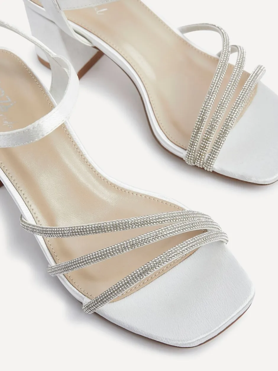 Schoenen Met Hakken*Linzi Bridal Wide Fit Mariah Open Back Heels With Diamante Triple Front
