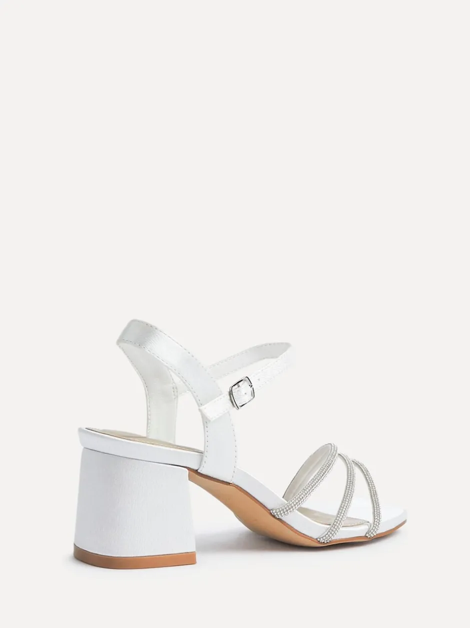 Schoenen Met Hakken*Linzi Bridal Wide Fit Mariah Open Back Heels With Diamante Triple Front