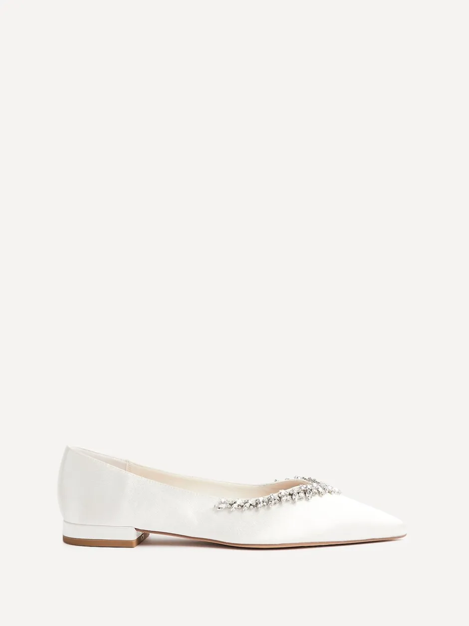 Lage Schoenen*Linzi Bruidskleding eindeloze platte ballerina's met spitse neus en bies