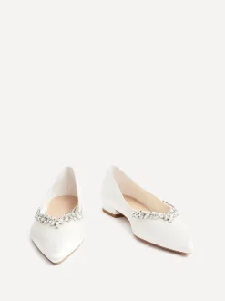 Lage Schoenen*Linzi Bruidskleding eindeloze platte ballerina's met spitse neus en bies