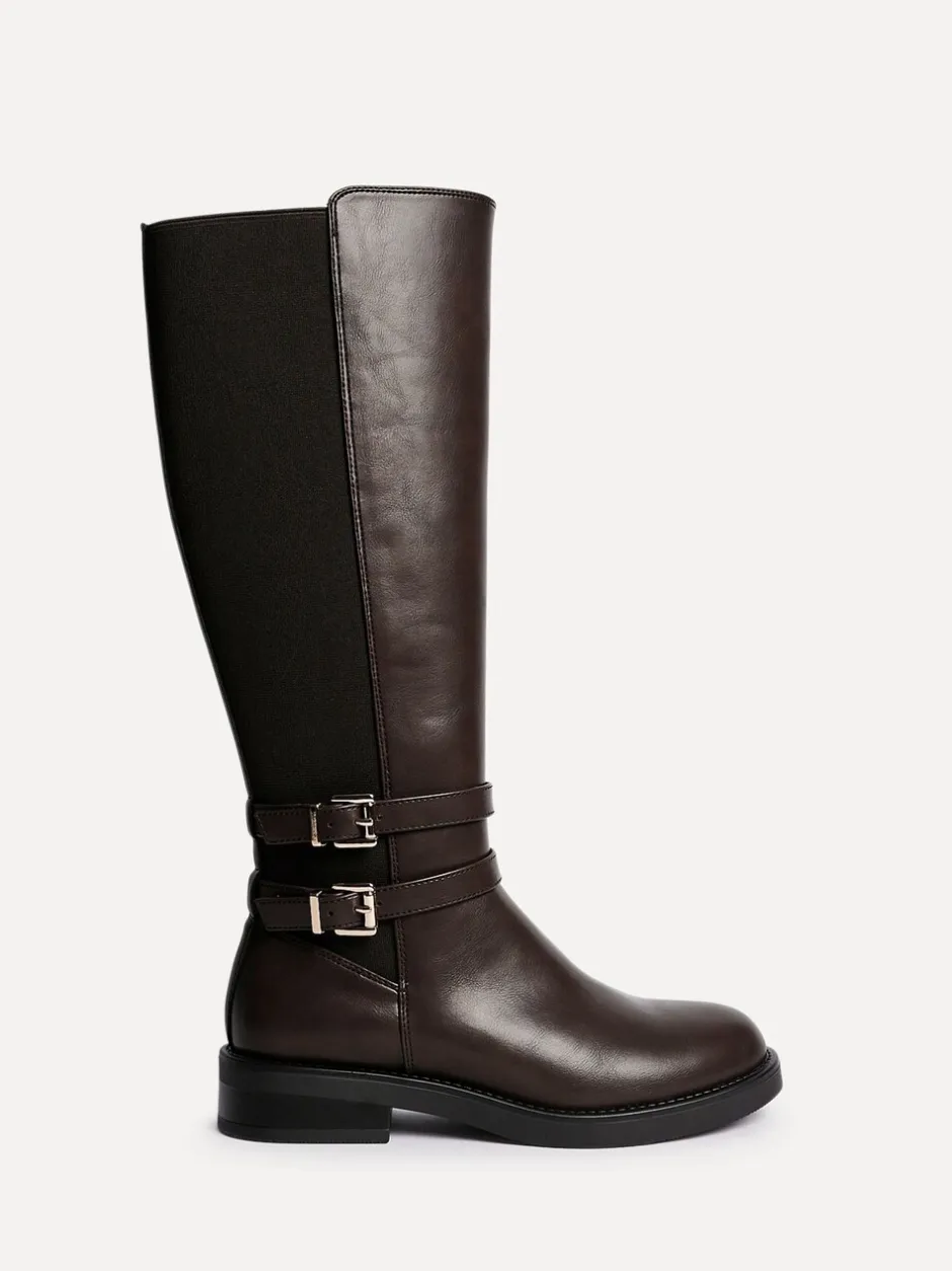 Boots|Linzi Fierce High Leg Boots With Double Buckle Detail