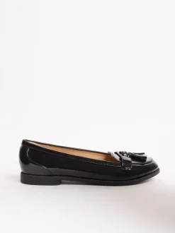 Lage Schoenen*Lipsy - Lakleren platte instappers met kwastjes