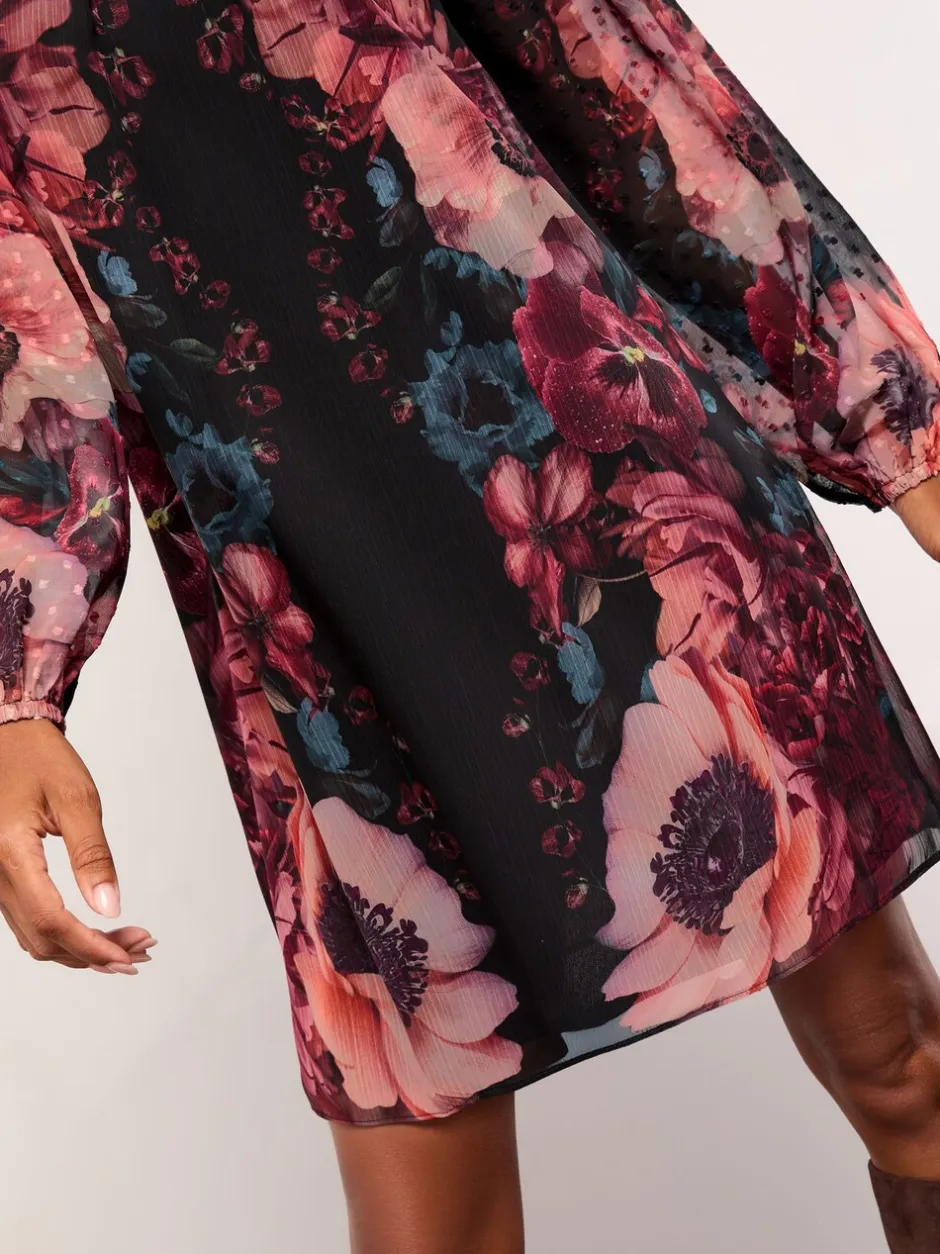 Jurken|Lipsy Blouson Sleeve Mini Shift Dress