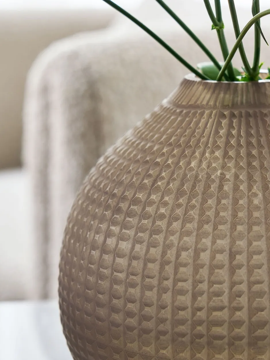 Vazen*Lipsy Carved Glass Stem Vase
