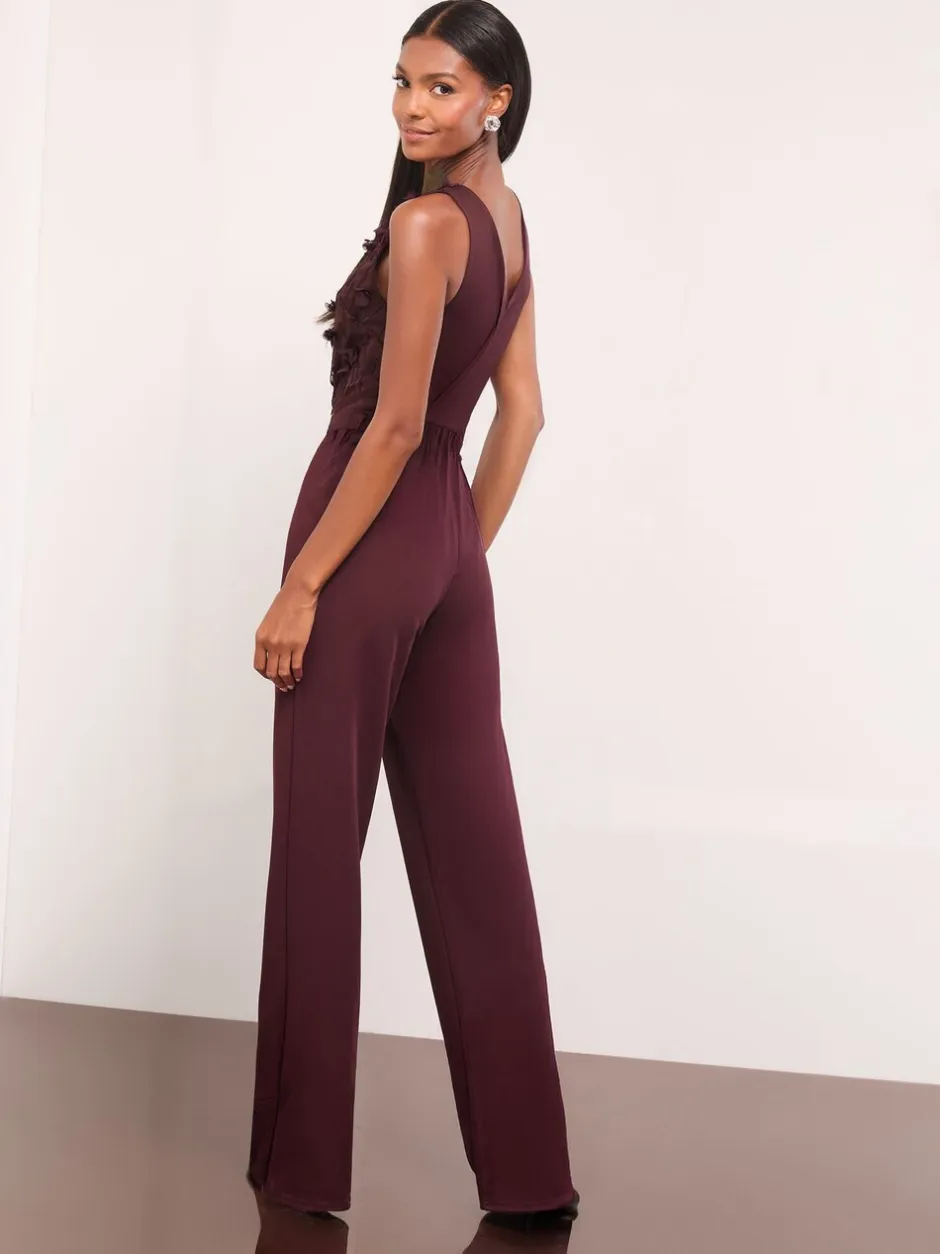 Jumpsuits En Playsuits|Lipsy Floral 3D Textured Halter Jumpsuit