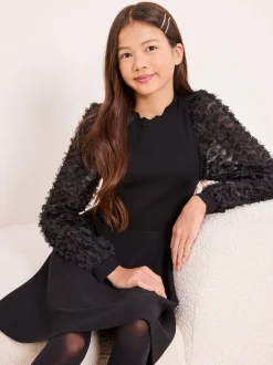 Gebreide Kleding|Jurken*Lipsy gebreide jurk met getextureerde mouwen (5-16jr)