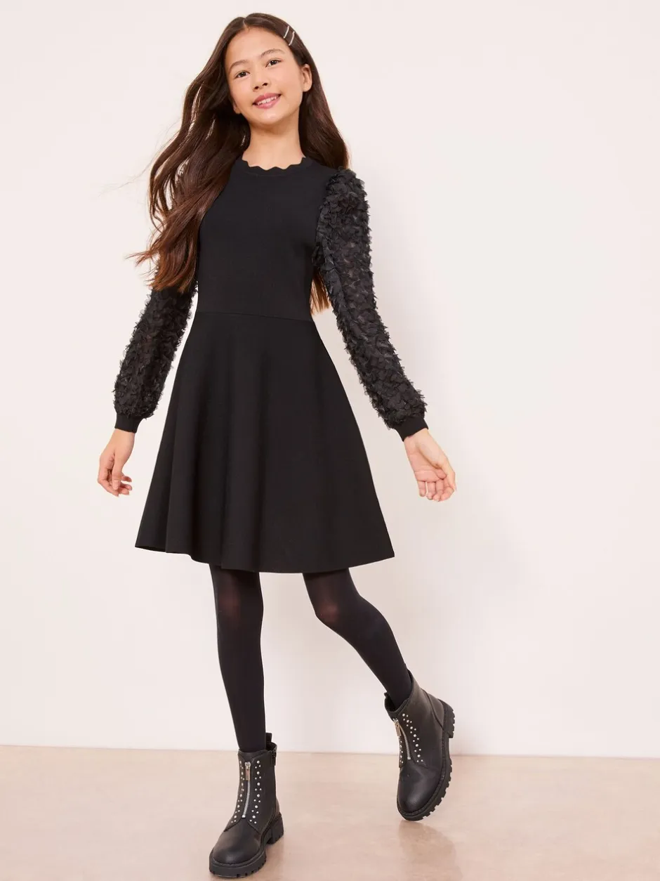 Gebreide Kleding|Jurken*Lipsy gebreide jurk met getextureerde mouwen (5-16jr)