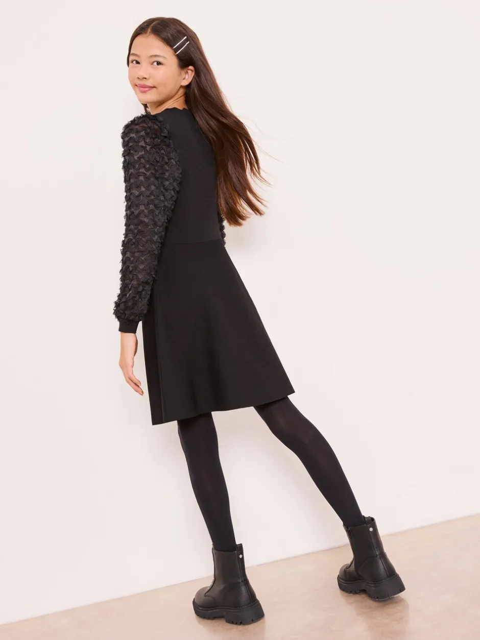 Gebreide Kleding|Jurken*Lipsy gebreide jurk met getextureerde mouwen (5-16jr)
