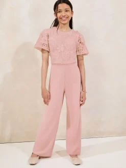 Jumpsuits En Playsuits|Lipsy 2-in-1 geplooide gelegenheids-jumpsuit met fladdermouwen (5-16jr)