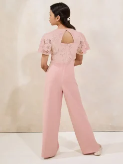 Jumpsuits En Playsuits|Lipsy 2-in-1 geplooide gelegenheids-jumpsuit met fladdermouwen (5-16jr)