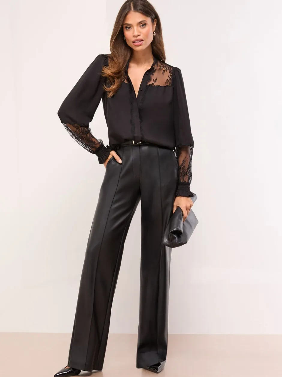 Blouses En Overhemden|Tops En T-Shirts*Lipsy Lace Detail Grandad Shirt